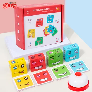 Bērni Sejas Mainīt Cube Spēle Montessori Vārda Puzzle Celtniecības Bloki Rotaļlietas Agrīnās Mācīšanās Izglītības Spēles Rotaļlietas Bērniem