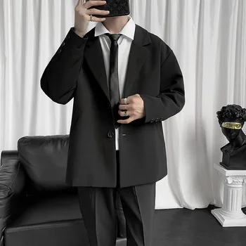 5091-2023 Vīriešu uzvalku uzvalks pavasara jaunu uzņēmējdarbības profesionālo vīriešu uzvalks jaka gadījuma korejiešu versiju uzvalks