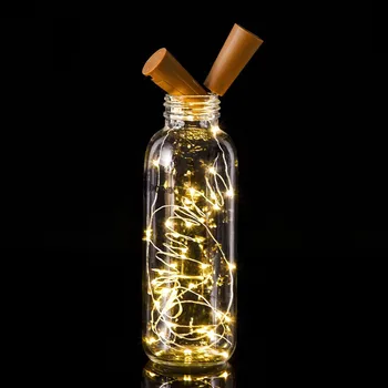 Mini Pasaku String Lampas Dzimšanas dienas svinības Vīna Pudeles Aizbāznis Lampas 2gab LED Vīna Pudele Gaismas ar Korķa Ziemassvētku Kāzu Dekorēšana
