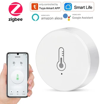 Smart Dzīves TuyaZigBeeTemperature un Mitruma Sensors Darbojas ar Alexa, Google HomeThermometer Smart Home Tuya Smart App Kontroles