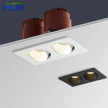LED Downlight Anti Glare Single/Double Galvas Leņķis Regulējams Padziļinājumā LED Griestu Lampas AC220V 110V COB Uzmanības centrā Iekštelpu Apgaismojums