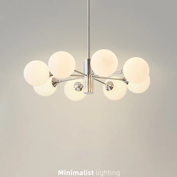 Mūsdienu LED Griestu Lustra Ziemeļvalstu Vienkāršs Un Radošs Baltu Stikla E27 Neatkarīgu Lampas, kas Piemērotas Guļamistaba, Dzīvojamā Istaba Lampas