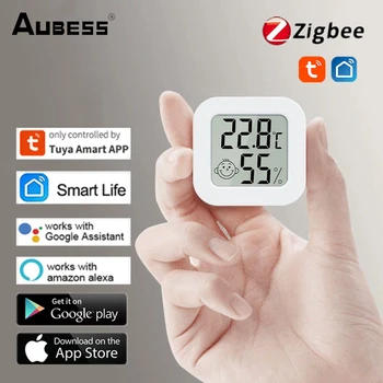 Tuya Zigbee Smart LCD Ekrānu, Digitālo Termometru, Higrometru, Uzraudzības Temperatūras, Mitruma Sensoru, Darbs Ar Alexa, Google Home