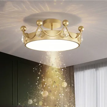 Zelta griestu gaismas guļamistaba skandināvijas lampas postmodernisma minimālisma kristāla gaismas viesistaba luksusa bērnu istabas gaismas