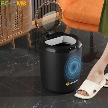 ECHOME Viedo Sensoru Miskastes Virtuves Sadzīves Automātiska Vāka Pārsegs Trash Bin Vannas istaba Ūdensdroša Elektriskā ar Vāciņu miskaste