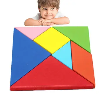 Tangram Puzzle Krāsains Sākumā Izglītības Smadzeņu Ķircinātājs Mācību Rotaļlietas Bērniem Mazuļiem Stimulē Un Izmantot Pa Kreisi, Pa Labi Smadzenes
