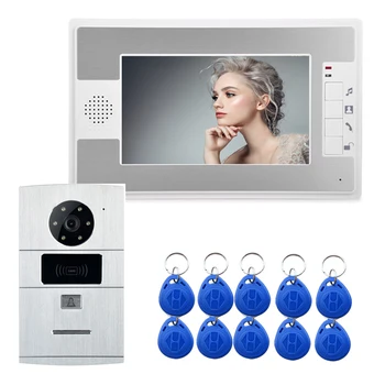 SYSD 7 collu Krāsu Monitors, Durvju Domofons Mājas Video Durvju Tālrunis ar RFID Ulock IS Kamera