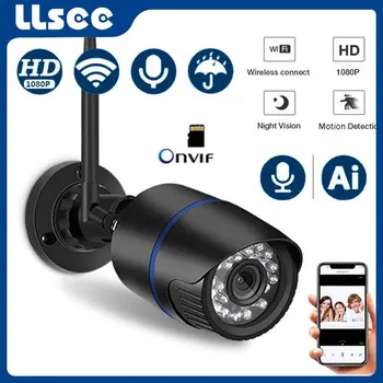 LLSEE ICSEE Drošības 1080P Kamera Nakts Redzamības IP66 Ūdensizturīgs Bezvadu WiFi Āra HD Bezvadu Āra Monitoringa Kamera