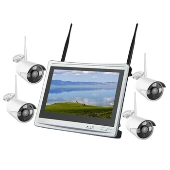 3mp 4ch Vrr Set LCD ekrānu monitors, Āra Videonovērošanas Sistēmas Drošības Kameru, Wifi Bezvadu tīkla Drošības Kameras Cctv Komplekts