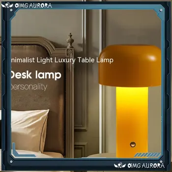 Radošā Unikālo Sēņu Galda Lampu, kas Nozīmē Power Nakts Vieglo Portatīvo Bezvadu Touch USB Uzlādes Gultas Lampa