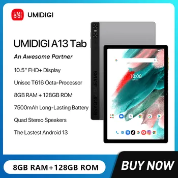 UMIDIGI A13 Cilnes Smart Tabletes 10.51 Collu FHD Unisoc T616 Octa Core 8GB+128GB 7500mAh Akumulatora 13MP Kamera Android 13 Mobilais