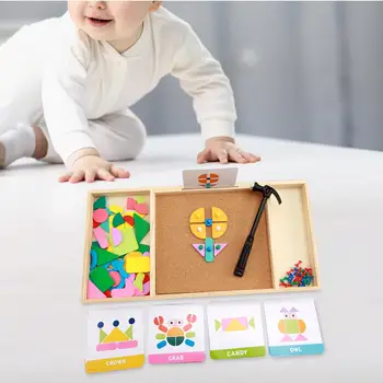 Puzzle Klauvē Bloki, Sirdsklauves Rotaļlieta Attīsta Mazuļa Iztēli, Koka Modelis Bloki forGirls maziem bērniem Bērniem
